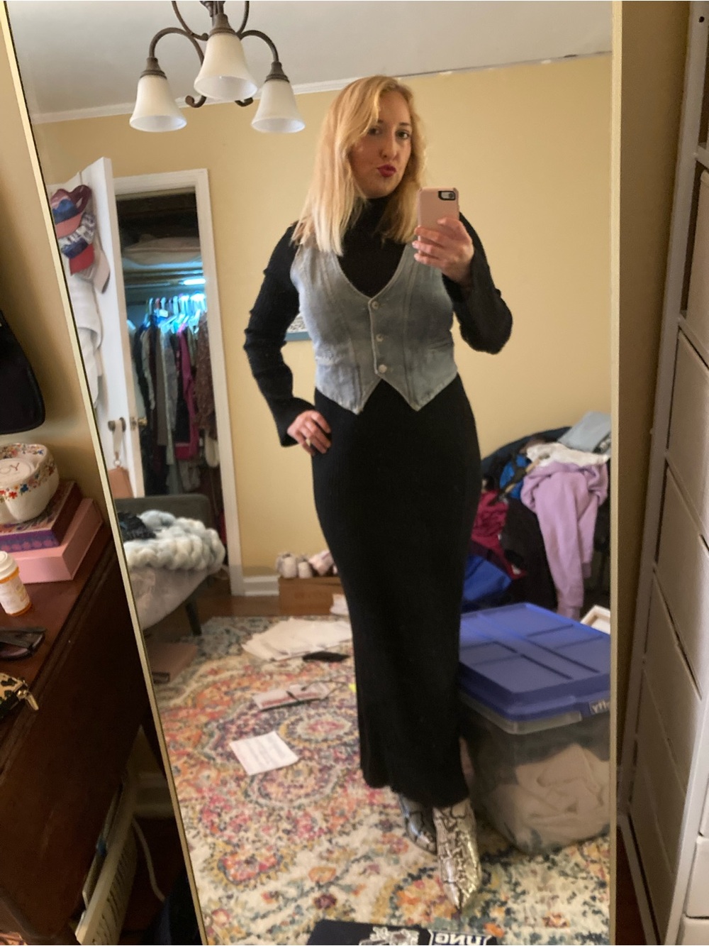 Black Ribbed Maxi Dress